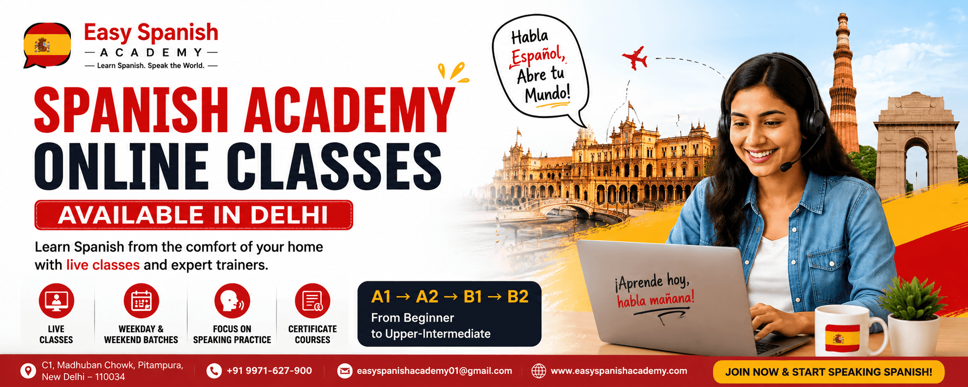 Spanish Academy Online Classes Available in Delhi